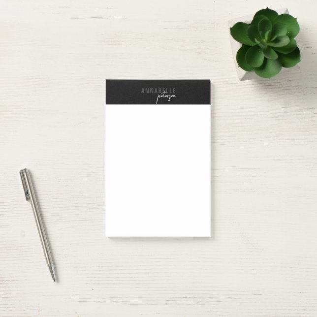 Minimal Modern Professional Black Simple Post-it Notes (Office)
