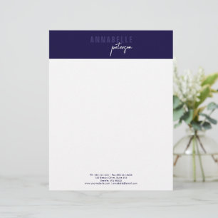 Minimal Modern Professional Blue Simple Custom Letterhead