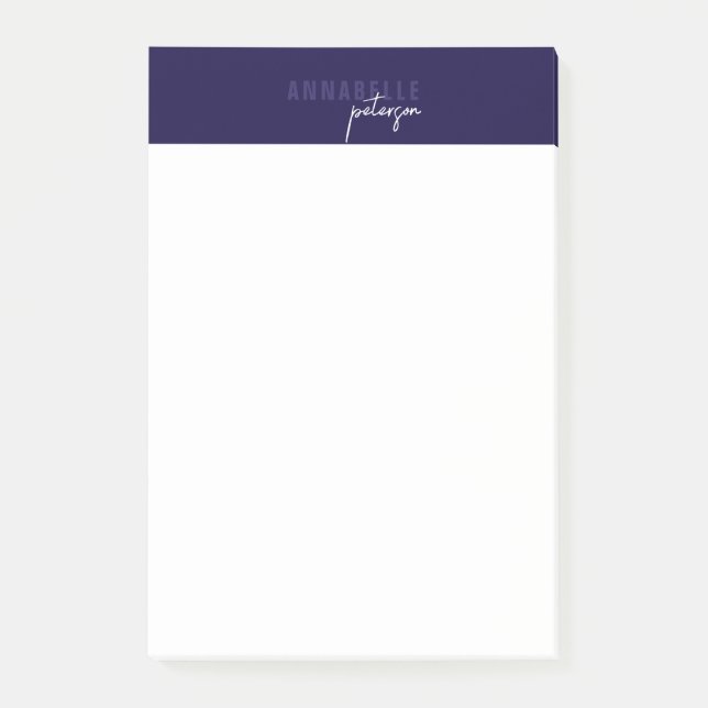 Minimal Modern Professional Blue Simple Post-it Notes (Front)
