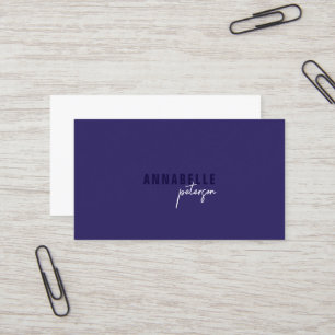 Minimal Modern Professional Blue White Simple Business Card