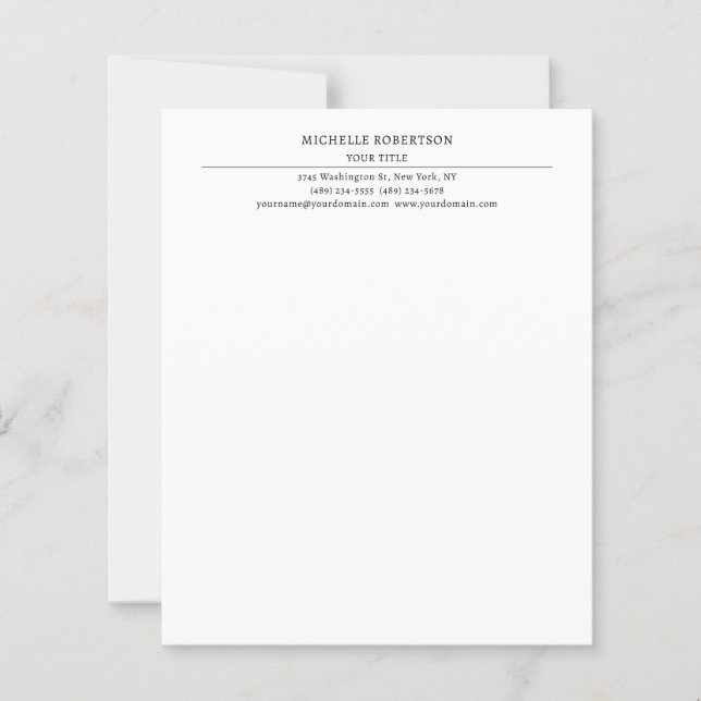 Minimal Modern Professional Creative Paper Sheet (Front)