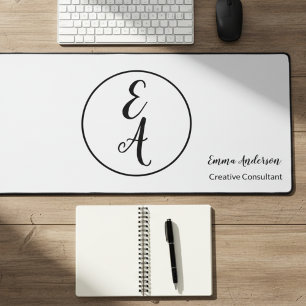 Minimal Modern Professional Monogram Desk Mat