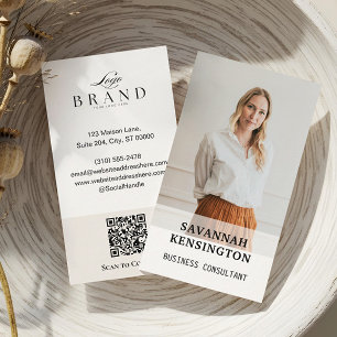Minimal Modern Professional Photo Company Logo QR Business Card