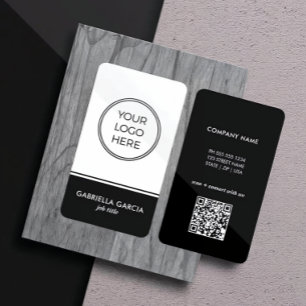 Minimal Modern Professional QR Code Logo Business Card