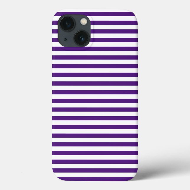 Minimal Modern Purple and White Striped  Case-Mate iPhone Case (Back)