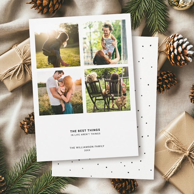 Minimal Modern Quote | Photo Collage Holiday Card (Creator Uploaded)