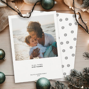 Minimal Modern Quote Photo Holiday Gratitude Card