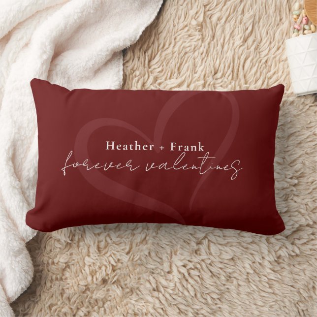 Minimal Modern Romantic Chic Forever Valentines Lumbar Cushion (Blanket)