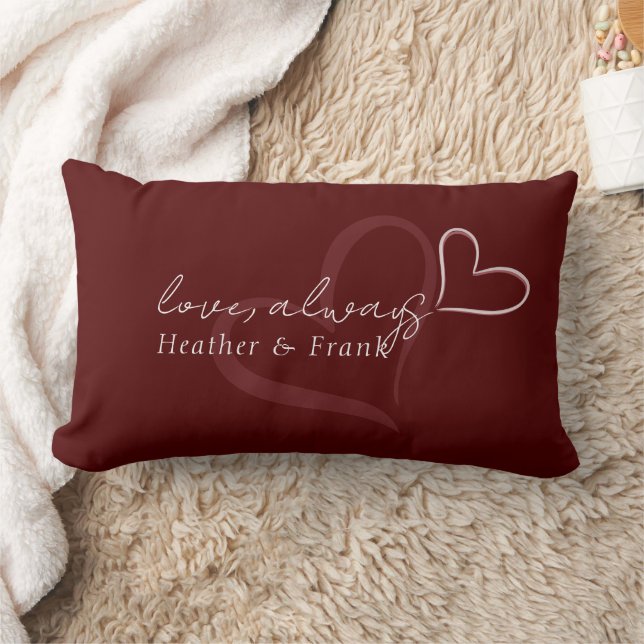 Minimal Modern Romantic Chic Love Always Valentine Lumbar Cushion (Blanket)