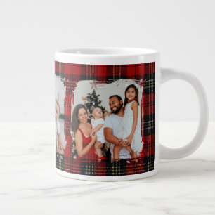 Minimal Modern Rustic Family Photo Christmas  Large Coffee Mug