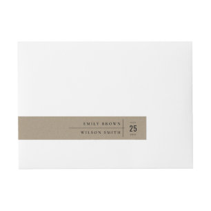 MINIMAL MODERN RUSTIC KRAFT TYPOGRAPHY WEDDING WRAPAROUND ADDRESS LABEL