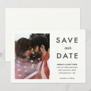 Minimal Modern Save our Date Stylish Photo Invitation