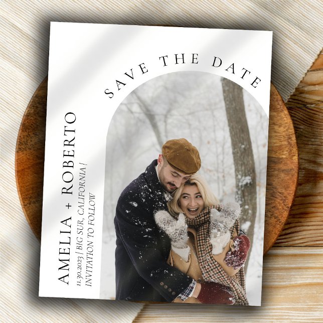 Minimal Modern Save the Date Photo Card (Creator Uploaded)
