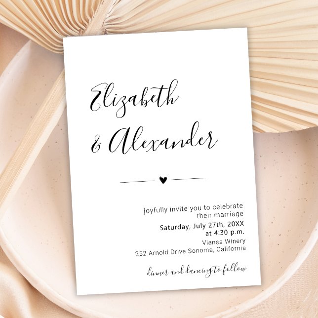 Minimal Modern Script All in One QR Code Wedding  Invitation (Creator Uploaded)