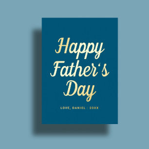 Minimal Modern Script Custom Father's Day Foil Greeting Card