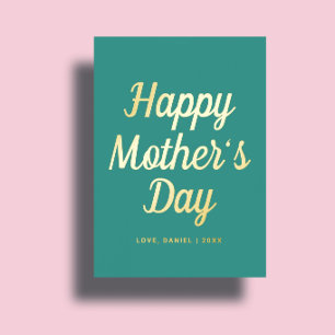 Minimal Modern Script Custom Mother's Day Foil Greeting Card