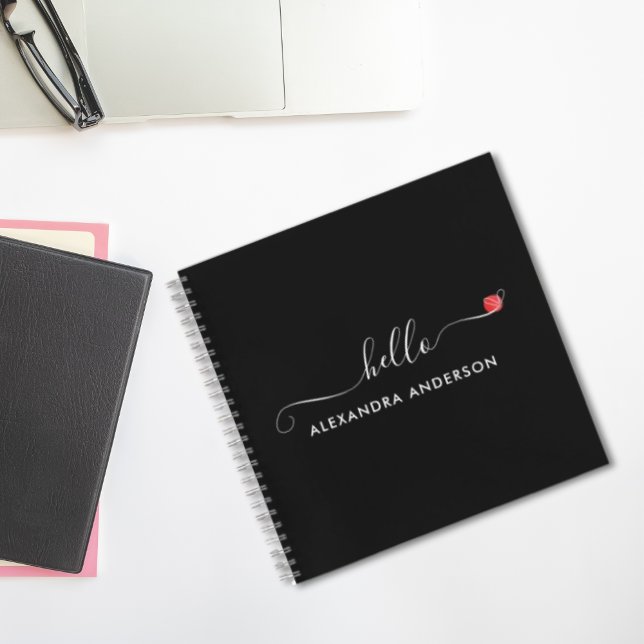 Minimal Modern Script Hello Heart Notebook (Minimal Modern Script Hello Heart Notebook)
