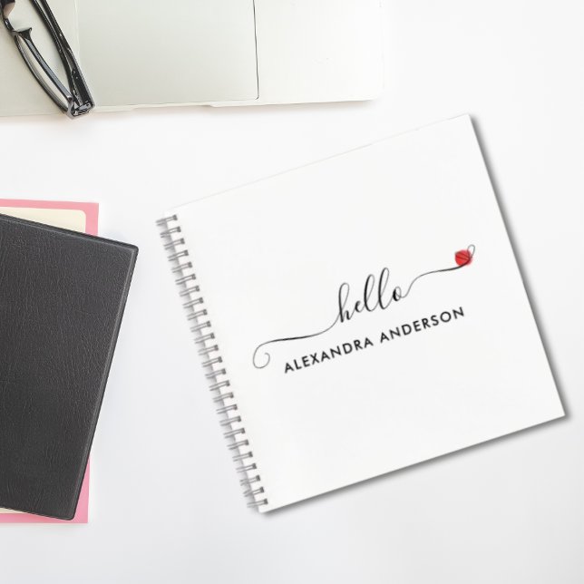 Minimal Modern Script Hello Heart Notebook (Minimal Modern Script Hello Heart Notebook)