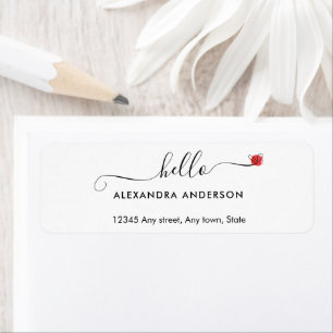 Minimal Modern Script Hello Heart Return Address