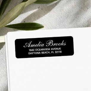 Minimal Modern Script Return Address Custom 