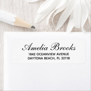 Minimal Modern Script Return Address Custom