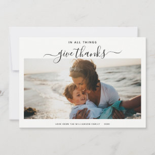 Minimal Modern Script   Simple Trendy Photo Holiday Card