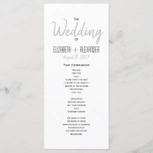 Minimal Modern Script Wedding Programme