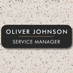 Minimal Modern Simple Black Professional Safety Pi Name Tag
