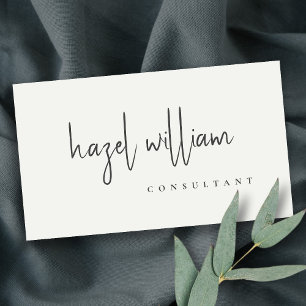 Minimal Modern Simple Black & White Script QR Code Business Card