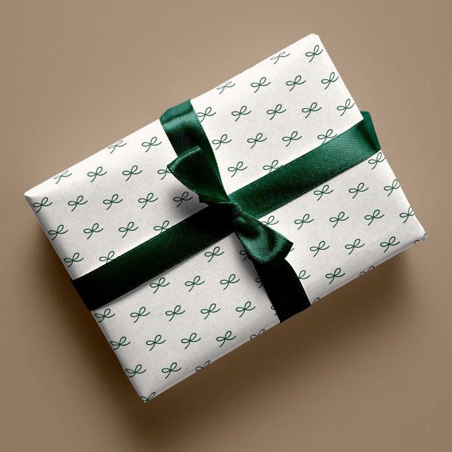 Minimal Modern Simple Bow Pattern Christmas  Wrapping Paper (Creator Uploaded)
