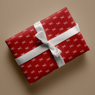 Minimal Modern Simple Bow Pattern Christmas Wrapping Paper