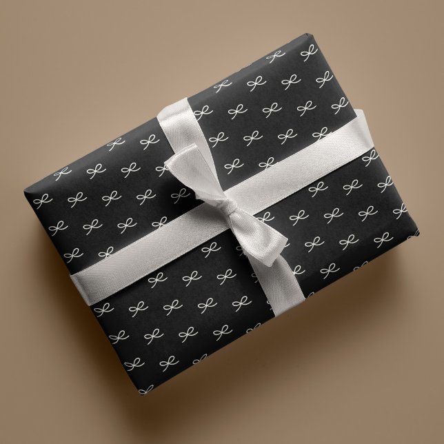 Minimal Modern Simple Bow Pattern Christmas  Wrapping Paper (Creator Uploaded)