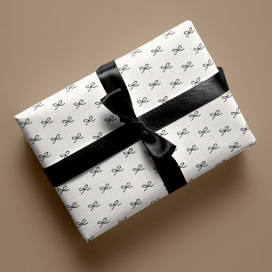 Minimal Modern Simple Bow Pattern Christmas  Wrapping Paper