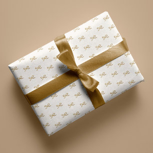 Minimal Modern Simple Bow Pattern Christmas  Wrapping Paper