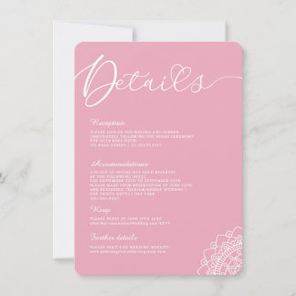 Minimal Modern Simple Calligraphy Mandala Details Invitation