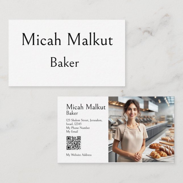 Minimal Modern Simple Clean QR Code Professional Business Card (Front/Back)