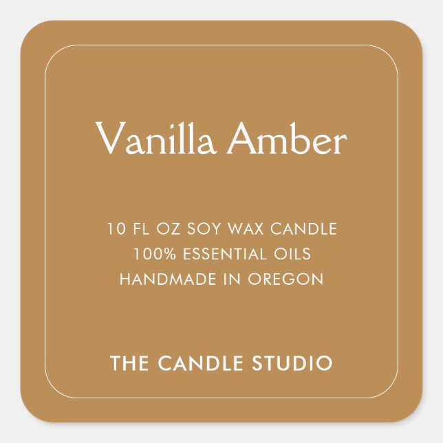 Minimal Modern Simple Cream Natural Candle Label (Front)