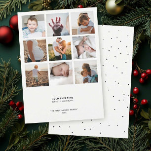 Minimal Modern Simple Elegant Chic Photo Collage Holiday Card