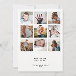 Minimal Modern   Simple Elegant Chic Photo Collage Holiday Card