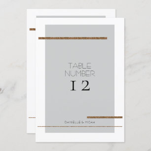 Minimal Modern Simple Grey Gold Table Number