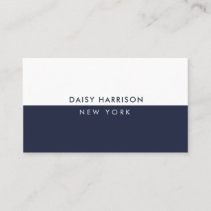 Minimal Modern Simple Luxury Navy and White Business Card