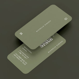 Minimal Modern Simple Sage Professional Therapist Business Card