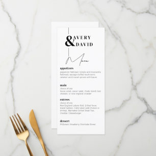 Minimal Modern Simple Wedding Menu