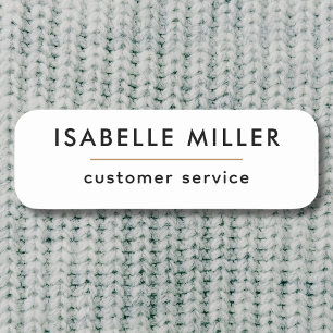 Minimal Modern Simple White Professional Magnetic Name Tag