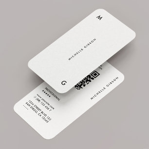 Minimal Modern Simple White Professional QR Business Card