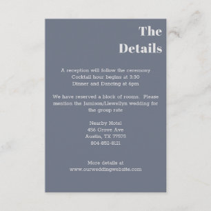 Minimal Modern Soft Grey Blue Lavender Typography Enclosure Card