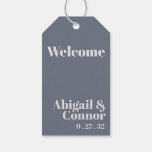 Minimal Modern Soft Grey Blue Lavender Typography Gift Tags