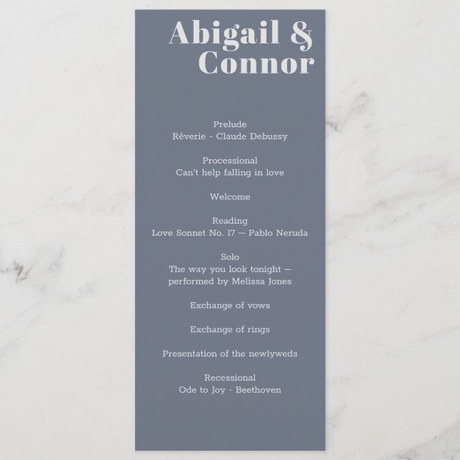 Minimal Modern Soft Grey Blue Lavender Typography Programme (Front)