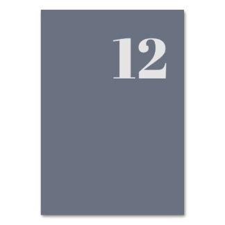 Minimal Modern Soft Grey Blue Lavender Typography Table Number