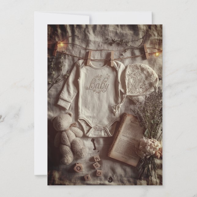 Minimal & Modern Sprinkle | Soft Neutral  Invitation (Front)